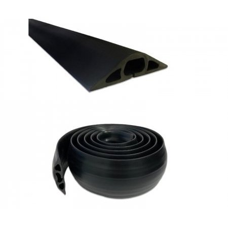 KABLE KONTROL Rubber Duct Floor Cord Cover - 10 Ft Roll - Black FC7386